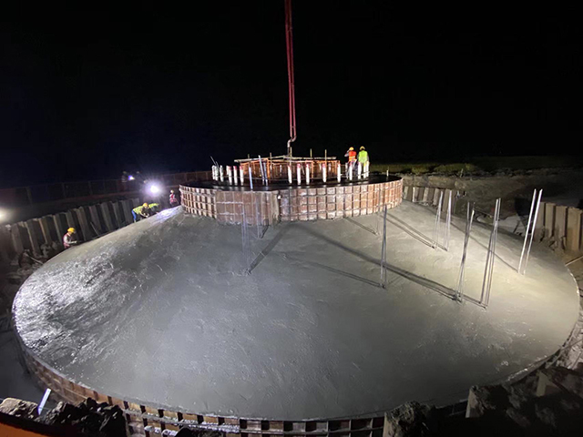 天门天盛净潭景物互补风电场风机基础浇筑所有完成