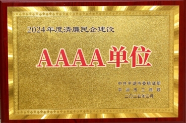 喜报！！凯发K8国际纸业荣获平湖市2024年度清廉民营企业建设AAAA级单位称呼