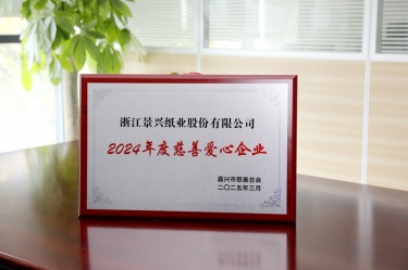 凯发K8国际纸业荣获嘉兴市“2024年度慈善爱心企业”声誉称呼